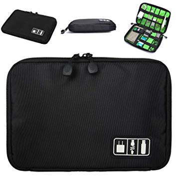 Travel Electronics Organizer, Multi-Functional Waterproof Electronic Accessories Storage Bag for Cellphone, Hard Drives, Charging Cords, USB Charger
