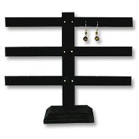 Earring Stand T Bar 3-Tier Black Earring Jewelry Display