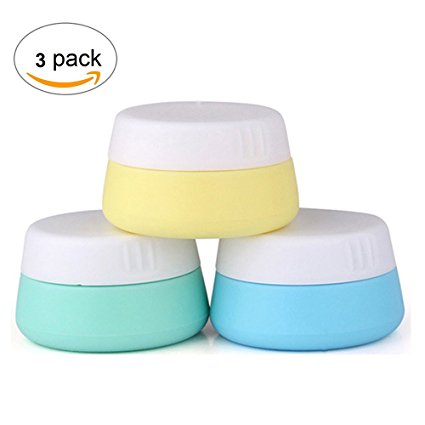 V-TOP Silicone Cosmetic Containers with Sealed Lids Pack of 3, 20ml Soft Silicone - BPA Free, Great for Travel, Home and Outdoor