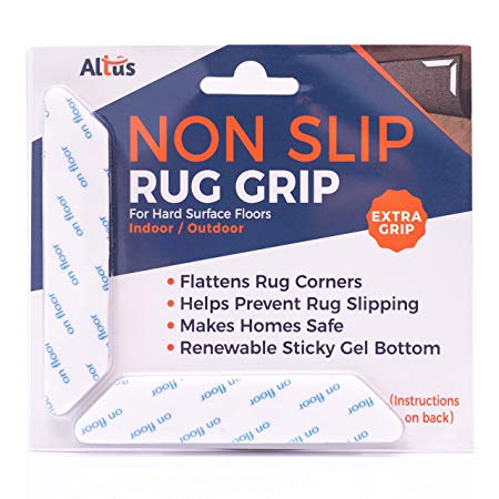 Rug Grippers Best 8 Pieces Anti Curling Rug Gripper. Keeps Your Rug in Place & Instantly Flattens Rug Corners. Premium Carpet Gripper w/Renewable Gripper Tape. Ideal Anti Slip Rug Pad for Your Rugs.