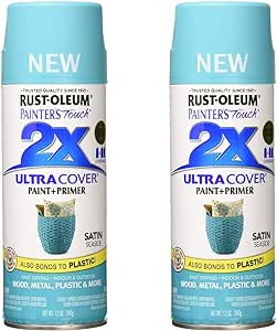 Rust-Oleum 315395 Painter's Touch 2X Ultra Cover Spray Paint, 12 oz, Satin Seaside (Pack of 2)