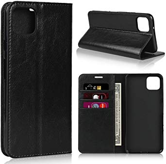 SailorTech Google Pixel 4XL Wallet Case, Genuine Leather Case Flip Cover Protective Case with Credit Cards Holder & Kickstand Feature for Google Pixel 4XL Premium Leather Phone Case (6.3")-Black