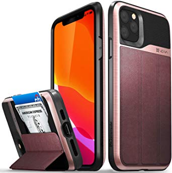 Vena iPhone 11 Pro Max Wallet Case, vCommute, Military Grade Drop Protection, Flip Leather Cover Card Slot Holder, Designed for iPhone 11 Pro Max (6.5 inches) - Rose Gold