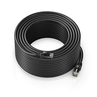 Ethernet Cable 250 ft CAT6 High Speed Internet Network LAN Cable Cord, Outdoor Waterproof (Black)