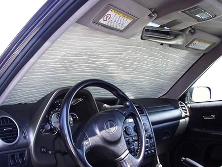 HeatShield, The Original Windshield Sun Shade, Custom-Fit for Lexus IS300 Sedan 2001, 2002, 2003, 2004, 2005 Silver Series