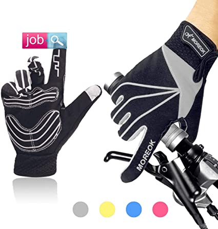 Achiou Bike Gloves for Men and Women Full Finger Bicycle Cycling Motorcycle Mountain Bike Racing Touchscreen Anti-Skid Cushion