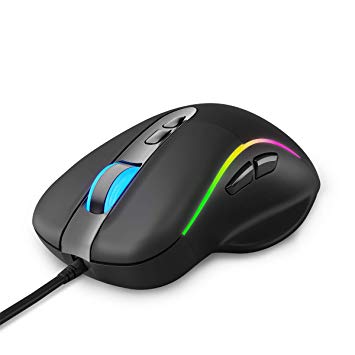 Talentech Ember Plus Ergonomic RGB USB Wired Gaming Mouse(MAX 10,000 DPI) for PC & Laptop Computer(Windows 10/8/7/XP, Linux), 7 Programmable Buttons Game Mice, Optical PixArt 3325 Sensor