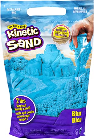 Kinetic Sand, The Original Moldable Sensory Play Sand Toys for Kids, Blue, 2 lb. Resealable Bag, Ages 3