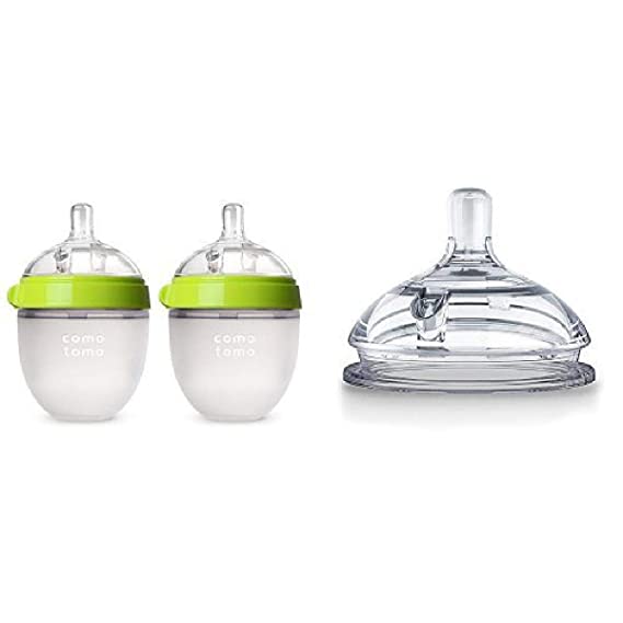 Comotomo Baby Bottle Newborn Set, Green 5oz