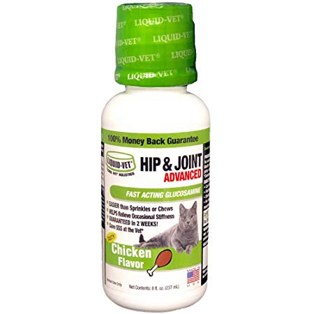 Liquid-Vet Advanced Hip & Joint Supplements for Cats with Glucosamine   Chondroitin   MSM   Hyaluronic Acid | Cat Arthritis | Cat Pain Relief