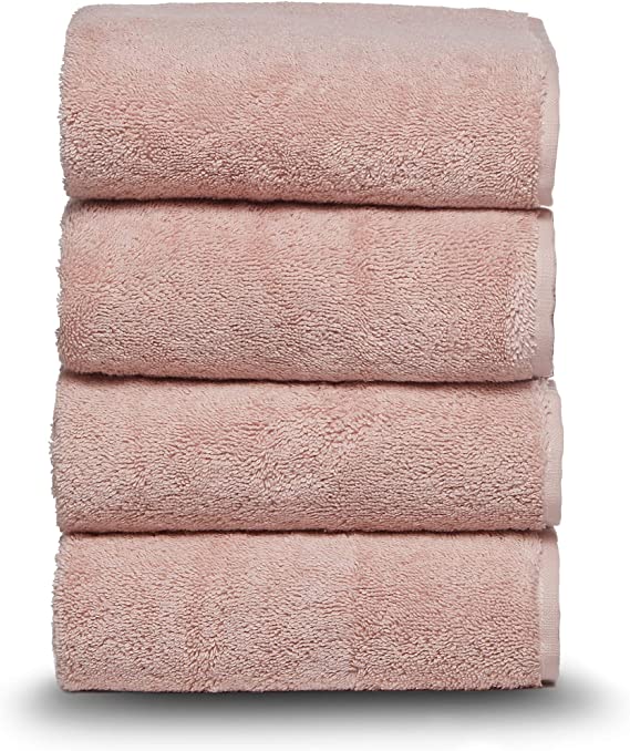 Arus Classic Towel 100% Turkish Cotton Hotel Spa Towel, Hand Towel Powder Pink, Set of 4