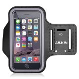 Sports Armband Ailkin Running Sports Armband for iPhone 6s Plus  iPhone 6 Plus Samsung Galaxy Note 5  S6 Edge Key holder Slot Perfect Earphone Connection BLACK Compatible with Cellphones up to 57 Inch