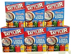 Authentic Tattler E-Z Seal Reusable Canning Lids Combo Pack 3 Dozen REGULAR   3 Dozen WIDE Lids & Rings Boxed - MADE IN THE USA!