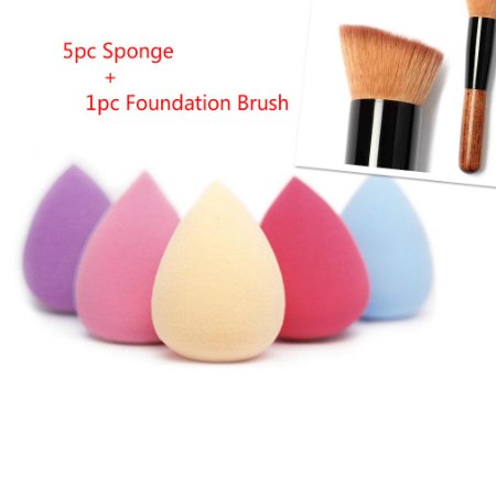 Changeshopping 5PCS Pro Beauty Flawless Water Droplets Sponge Makeup Foundation Puff