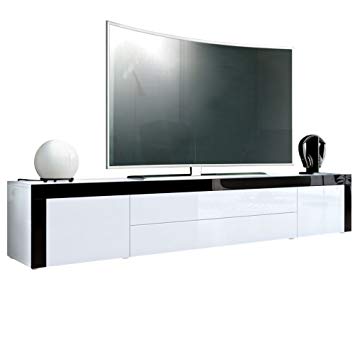 TV Stand Unit La Paz in White / White / Black