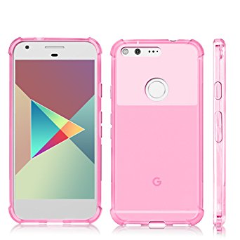 Google Pixel XL Case, CHOETECH Soft Flexible TPU Protective Case Shock-absorption Bumper Case Anti-scratch Back Cover for Google Pixel XL 5.5 inch (2016 Release) - Pink