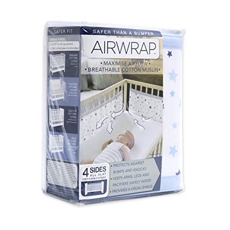 Airwrap 4-Sided Bed Bumpers (Blue Stars)