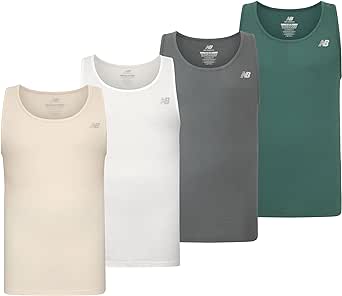 New Balance Men's Cotton Performance Rib Tank Top (Pack of 4)