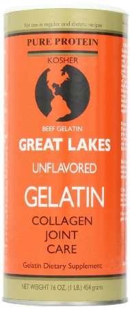 Great Lakes Unflavored Beef Gelatin Kosher 16 Ounce Can