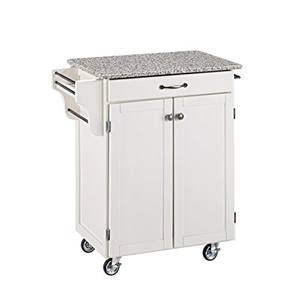 Home Styles 9001-0023 Create-a-Cart 9001 Series Cuisine Cart with Salt and Pepper Granite Top, White, 32-1/2-Inch