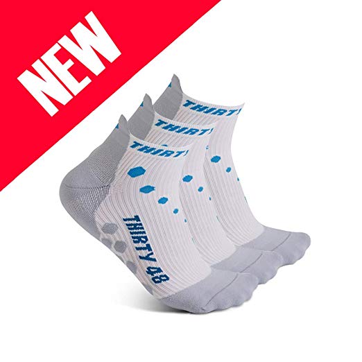 Thirty 48 Compression Low Cut Running Socks for Men and Women | 15-20mmHg Compression