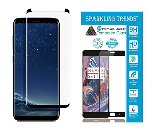 Sparkling Trends™ Premium Case Friendly 3D Tempered Glass Screen Protector for Samsung Galaxy S8 PLUS 6.2 Inch Black