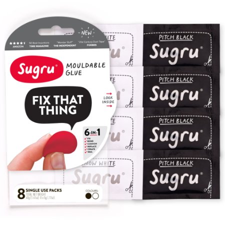 Sugru Mouldable Glue - Black & White (Pack of 8)