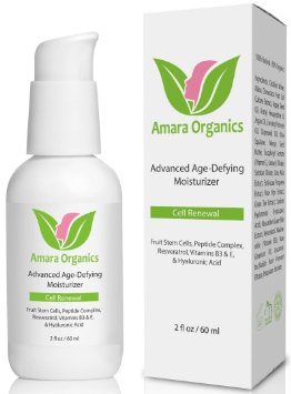 Anti Aging Face Cream - Best Natural & Organic Facial Moisturizer With Fruit Stem Cells, Peptides, Hyaluronic Acid, Resveratrol, & Vitamin B3 & E - Reduce Fine Lines & Wrinkles & Hydrate Skin - 60 ml