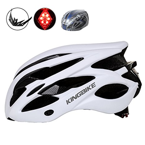 KINGBIKE Adult Bike Helmet, Safety Rear Led Light /Helmet Rain Cover / Lightweight