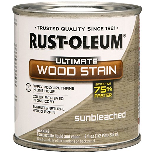 Rust-Oleum 260368 Ultimate Wood Stain, Half Pint, Sunbleached