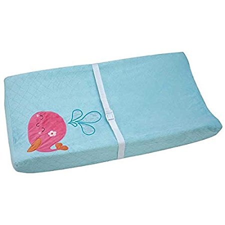 Carter's Sea Collection Contoured Changing Pad Cover, Pink/Blue/Turquoise