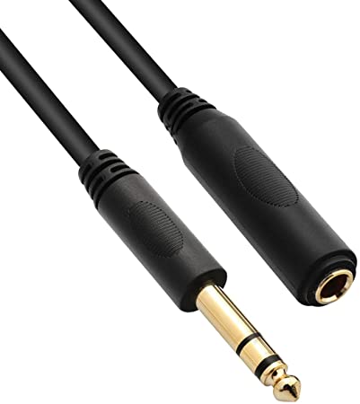 TISINO 1/4 inch Headphone Extension Cable, Quarter inch TRSF to TRSM Stereo Jack Extension Cord - 6 ft