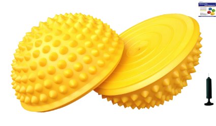 Pair Balance Pods with 1 Pump, Domed Hedgehog Style, Yellow