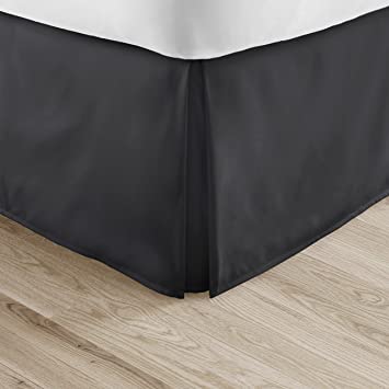 Linen Market Luxury Bed Skirt Pleated Bedskirt, Queen, Black (BC-BEDSKIRT-Queen-Black)
