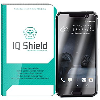 HTC 10 Screen Protector, IQ Shield Tempered Ballistic Glass Screen Protector for HTC 10 (One 10,M10) 99.9% Transparent HD and Anti-Bubble Shield - with