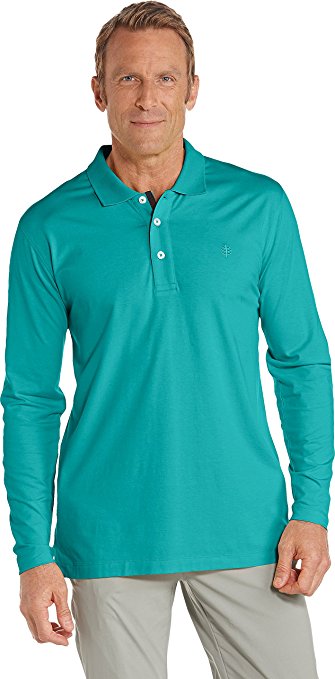 Coolibar UPF 50  Men's Long Sleeve Polo Shirt - Sun Protective