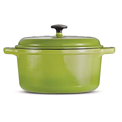 Tramontina 80131/624DS Style Cast Iron Covered Round Dutch Oven, 6.5 Quart, Green