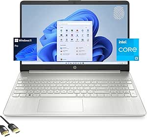 HP 15 Laptop for Business & Student, 15.6" FHD Micro-Edge Display, Intel Core i3-1215U up to 4.40GHz, 32GB RAM, 1TB NVMe SSD, 720p Webcam, Numpad, USB-C, Wi-Fi, FP Reader, PDG HDMI, Win 11 Pro