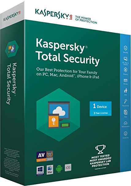 Kaspersky Total Security- 1 User, 3 Years (CD) (Chance to win Rs.1000 Amazon Gift voucher)