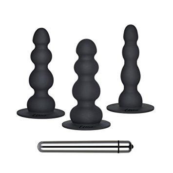 Utimi Vibrating Butt Plugs Anal Beads Prostate Massager with One Bullet Vibrator（Three-piece Suit)