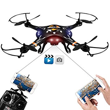 DBPOWER FPV Drone with HD Wifi Camera Live Video, Altitude Hold and One Key Taking-off & Landing, Phone Controlled RC Quadcopter