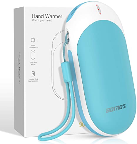 BOIROS Hand Warmers Rechargeable, 9000mAh Electric Reusable Handwarmer USB C Portable Power Bank Phone Charger for Arthritis Pain, Camping, Outdoor, Hiking, Hunting for Women Men Elderly