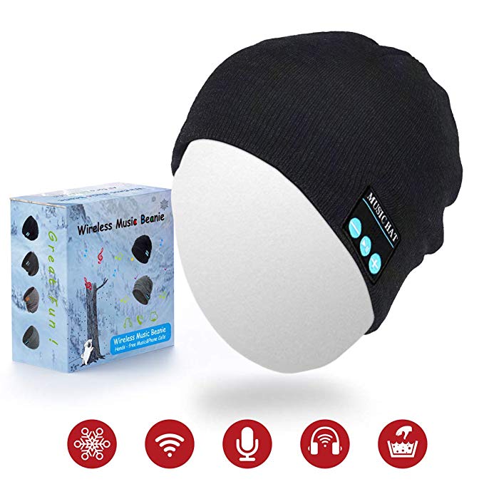 Bluetooth Beanie Hat, ZeroFire Bluetooth Headphones Music Cap Wireless Headset Earphones Bluetooth 4.2 Built-in Microphone Stereo Speaker 4-6 Hour Playtime Easy-Pair for Winter & Christmas