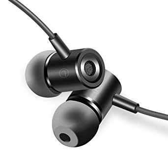 In ear Earbuds, Aothing Wired 3.5mm Jack Earphones Magnetic inline Volume Control with Mic Stereo Crisp Clear Sound for MP3 MP4 Music Earbuds (Black)