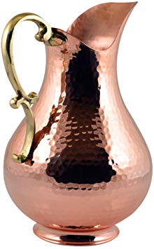 *NEW* CopperBull Heavy Gauge 100% Pure Solid Hammered Copper Moscow Mule Water Pitcher,70 fl. Oz.