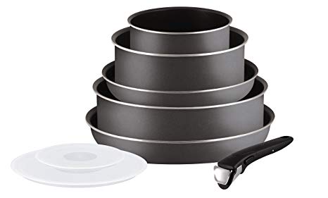 Tefal Ingenio 5 cookwear 8 pieces anthracite grey