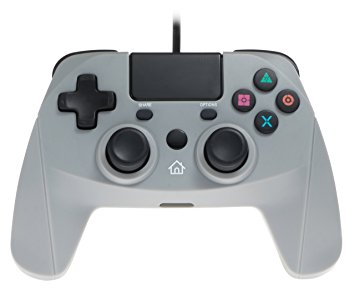 Snakebyte Gamepad for Playstation 4 - Wired PS4 Controller with 3m Cable - Nostalgic Playstation One Grey (Grey)