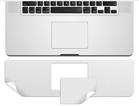 Kuzy - Palmrest with Trackpad Skin Protector Sticker for MacBook Pro 15.4" with Retina Display ONLY Model: A1398 (NEWEST VERSION) Silver Skin Cover