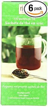 Rishi Tea Loose Leaf Paper Tea Filter Bags, 100-Count Box(Pack of 6)