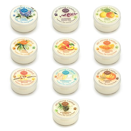Pet House Mini Candle Sampler - 10 Pack of Top-selling Fragrances - Odor Neutralizing - 100% Natural SOY WAX - - 10-12 Hour Burn Time - Made in the USA - Amazing animal lover gift